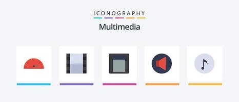 Multimedia Flat 5 Icon Pack Including . toggle. note. key. Creative Icons Design vector