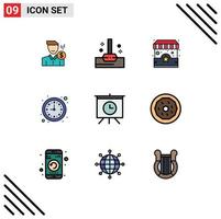 9 9 creativo íconos moderno señales y símbolos de reloj reloj bañera negocio compras editable vector diseño elementos