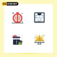 Modern Set of 4 Flat Icons and symbols such as cooking night meal hock crown Editable Vector Design Elements