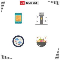 Modern Set of 4 Flat Icons and symbols such as phone products digital devices connected Editable Vector Design Elements