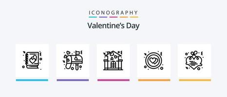 Valentines Day Line 5 Icon Pack Including wedding. gender. love. engagement. valentines. Creative Icons Design vector