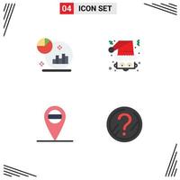 Modern Set of 4 Flat Icons Pictograph of analysis placeholder marketing santa faq Editable Vector Design Elements