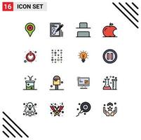 16 Creative Icons Modern Signs and Symbols of on button drawing intellect apple Editable Creative Vector Design Elements