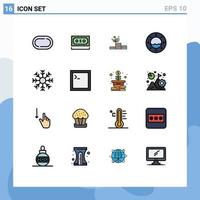 Set of 16 Modern UI Icons Symbols Signs for snow cold grow water marine Editable Creative Vector Design Elements