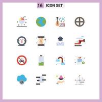 Pack of 16 Modern Flat Colors Signs and Symbols for Web Print Media such as window household music news door news Editable Pack of Creative Vector Design Elements