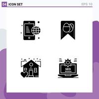 4 Creative Icons Modern Signs and Symbols of business real internet egg laptop Editable Vector Design Elements