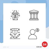 Universal Icon Symbols Group of 4 Modern Filledline Flat Colors of podium drink cancer day cash lunch Editable Vector Design Elements