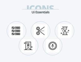 ui esenciales línea icono paquete 5 5 icono diseño. tijeras. cortar. papel. ui periódico vector