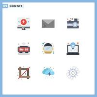 9 Creative Icons Modern Signs and Symbols of iot clock security alarm night Editable Vector Design Elements