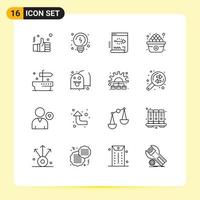 16 Creative Icons Modern Signs and Symbols of thanks add key egg password Editable Vector Design Elements