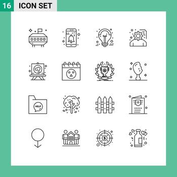 16 Outline concept for Websites Mobile and Apps panting service planning collect project development Editable Vector Design Elements