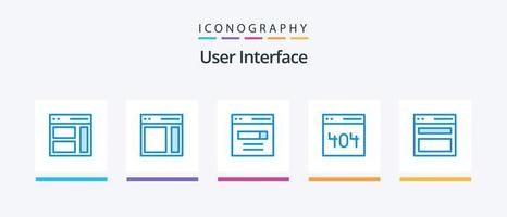 User Interface Blue 5 Icon Pack Including menu. communication. search. page. Creative Icons Design vector