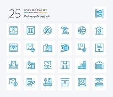 Delivery And Logistic 25 Blue Color icon pack including logistic. box. logistic. packing. graph vector