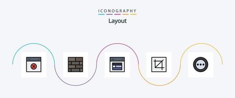 diseño línea lleno plano 5 5 icono paquete incluso disposición. diseño. estrategia. cultivo. web vector