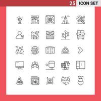 Pack of 25 creative Lines of tower buildings connection architecture and city cooler Editable Vector Design Elements