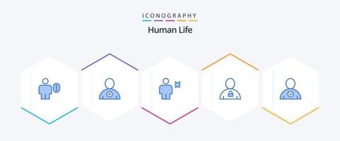 Human 25 Blue icon pack including unlocked. human. alarm. body. timer vector