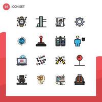 Set of 16 Modern UI Icons Symbols Signs for global connect document business setting Editable Creative Vector Design Elements