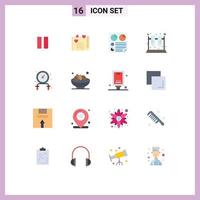 Pack of 16 Modern Flat Colors Signs and Symbols for Web Print Media such as test lab data jar two Editable Pack of Creative Vector Design Elements