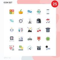 Set of 25 Modern UI Icons Symbols Signs for phone e learning map online consultation Editable Vector Design Elements