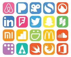 20 Social Media Icon Pack Including music soundcloud tweet mcdonalds google analytics