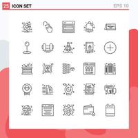 25 Creative Icons Modern Signs and Symbols of day user design notification website Editable Vector Design Elements