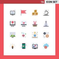 Modern Set of 16 Flat Colors and symbols such as design science arrange microscope biology Editable Pack of Creative Vector Design Elements