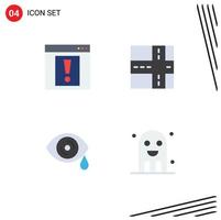 4 User Interface Flat Icon Pack of modern Signs and Symbols of contact copy web eye ghost Editable Vector Design Elements