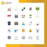 User Interface Pack of 25 Basic Flat Colors of money commerce options business developer Editable Vector Design Elements