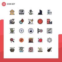 Set of 25 Modern UI Icons Symbols Signs for live rescue plug lifeguard baywatch Editable Vector Design Elements