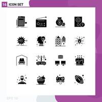 User Interface Pack of 16 Basic Solid Glyphs of signal gadget technology devices american Editable Vector Design Elements