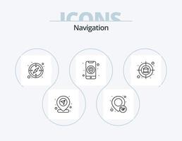 Navigation Line Icon Pack 5 Icon Design. pin. location. track. map. destination vector