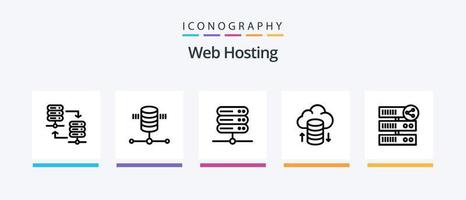 web hospedaje línea 5 5 icono paquete incluso . borrar. seguridad. base de datos. red. creativo íconos diseño vector