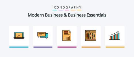 Modern Business And Business Essentials Line Filled 5 Icon Pack Including database. archive. archive. files. file. Creative Icons Design vector