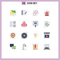 Flat Color Pack of 16 Universal Symbols of layout editing back to school collage intelligent home Editable Pack of Creative Vector Design Elements