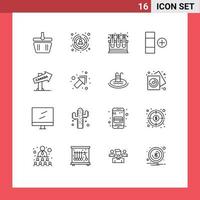 Set of 16 Vector Outlines on Grid for location canada lab table cell Editable Vector Design Elements