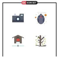 User Interface Pack of 4 Basic Flat Icons of antique camera devices retro camera hardware kit Editable Vector Design Elements