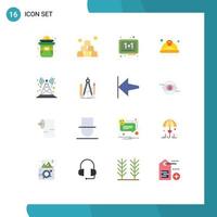 Universal Icon Symbols Group of 16 Modern Flat Colors of antenna labour education labor day Editable Pack of Creative Vector Design Elements