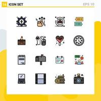 16 Creative Icons Modern Signs and Symbols of business suitcase interactive conversations mail Editable Creative Vector Design Elements