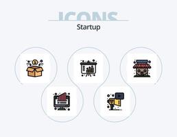 Startup Line Filled Icon Pack 5 Icon Design. chart. ppc. rocket. per. click vector