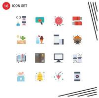 User Interface Pack of 16 Basic Flat Colors of clothing business goal data target arrow Editable Pack of Creative Vector Design Elements