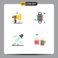 4 Flat Icon concept for Websites Mobile and Apps announcement chemical test ad ramadan microbiology Editable Vector Design Elements