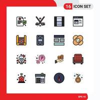 Set of 16 Modern UI Icons Symbols Signs for development coding basic browser ux Editable Creative Vector Design Elements