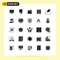 User Interface Pack of 25 Basic Solid Glyphs of leaf wardrobe finance interior making Editable Vector Design Elements