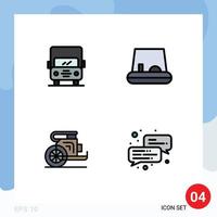 Universal Icon Symbols Group of 4 Modern Filledline Flat Colors of auto prince van chariot business Editable Vector Design Elements