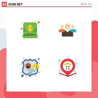 Set of 4 Vector Flat Icons on Grid for day leader leprechaun business person Editable Vector Design Elements