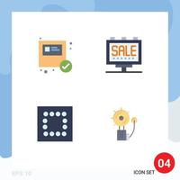 Group of 4 Modern Flat Icons Set for box minimize shopping marketing alert Editable Vector Design Elements