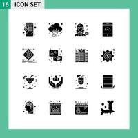 Set of 16 Modern UI Icons Symbols Signs for model cluster camera architecture mobile Editable Vector Design Elements