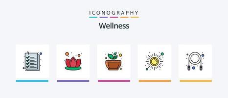 Wellness Line Filled 5 Icon Pack Including tea. cup. gym. smoking. no. Creative Icons Design vector