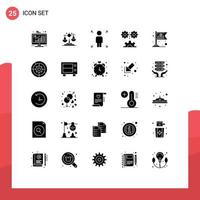 25 Creative Icons Modern Signs and Symbols of communist mechanization finance engineering science applied science Editable Vector Design Elements
