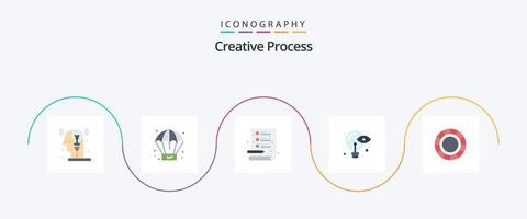 Creative Process Flat 5 Icon Pack Including . creative. process. color wheel. eye vector